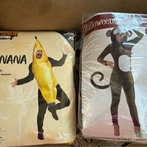Monkey and banana Halloween costumes